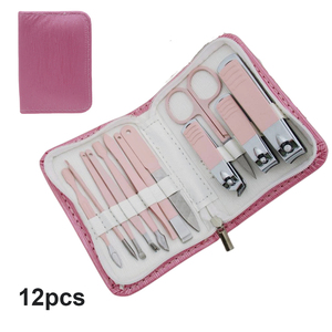 Coupe-ongles rose en acier inoxydable, ensemble de manucure, outils de pédicure portables pour orteils du visage, 18 pièces - Product Image 4