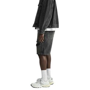 กางเกงขาสั้นผู้ชายสไตล์ลำลองสำหรับใส่เที่ยวหน้าร้อน แต่งดีเทลขาดๆ มีกระเป๋า ผลิตจากผ้าฝ้าย 100% - Product Image 5