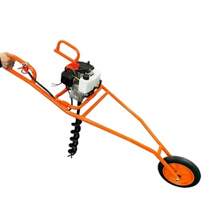 Enkelwielwagen Handduwkracht Grondboor Met Grondgatboor Voor Grondwerk