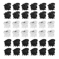 Lot de 25 pinces à cheveux mini noires mates à double denture de 1,5 cm pour enfants et femmes, outils de coiffure princesse, vente en gros personnalisée
