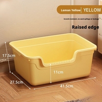 Bac à litière semi-fermé surdimensionné en plastique pour chat, anti-éclaboussures, grande capacité 20L, avec armoire de rangement