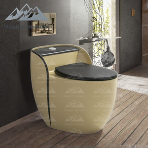 Wayon Luxury Art Golden Beige Ceramic <strong>Toilet</strong> With <strong>Black</strong> Seat Cover for Villa Bathroom Decor - Product Image 2