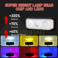 BAOBAO LIGHTING Phare LED en aluminium, 3, 4 ou 6 lentilles, type hibou, rouge et bleu, pour moto, avec fonction antibrouillard avant et lumière de police