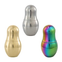 Creative200/340ml Tasse de gourde en acier inoxydable écologique Tasse en métal peint avec couvercle Coffee Wine Parties Comprend une paille assortie