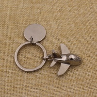 Porte-clés d'avion 3D en alliage de zinc écologique personnalisé avec impression typographique pour cadeau souvenir promotionnel d'aviation
