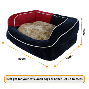 Cama Ortopédica para Perro de Peluche Corto Rojo y Negro Personalizada por el Fabricante para Perros Medianos y Grandes - Product Image 3