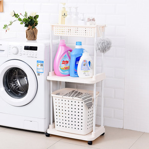 Giỏ Đựng Đồ Giặt Bật Lên Mới 2020 Đặt Trên Bánh Xe Phòng Tắm Giỏ Lưu Trữ 3 Tầng Xe Đẩy - Product Image 4