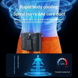 OEM ODM Custom Factory Wholesale Wearable Waist <b>Fan</b>, 100-Speed High Rotation, Portable Outdoor Personal Cooling <b>Fan</b> - Product Image 4
