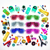 Lunettes de disco LED lumineuses, accessoires de fête en plastique, vente en gros, fournitures fluorescentes cool, KTV