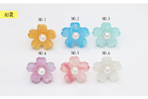 Boucles d'oreilles clous fleur <span class=keywords><strong>pour</strong></span> femme, faites à la main, forme Sakura à cinq pétales, lueur nacrée, légères (0,5g), style clip-on perforé, esthétique quotidienne - Product Image 6