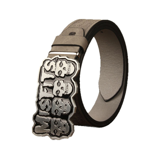 Neues Design Misfits Totenkopf PU-Ledergürtel mit Großer Metallschnalle, Europäischer Goth-Punk-Stil, Geprägte Casual Herren-Taillengürtel - Product Image 2