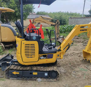 Excavadora de cadenas Komatsu PC18MR, capacidad de la cazoleta de 0.04m, peso de 1800kg, potencia de 14kW, color amarillo, microexcavadora para interiores. - Product Image 5