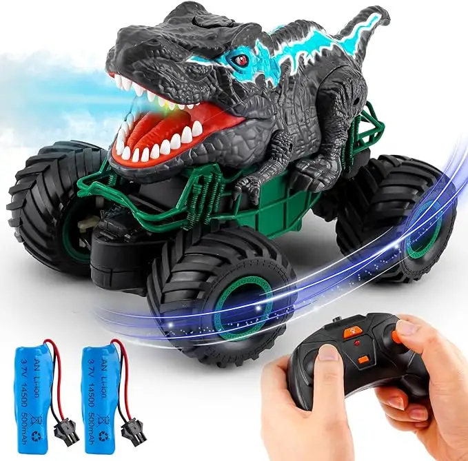 Best Seller RC dinozor kamyon 2.4G sprey simülasyon Dino uzaktan kumanda araba çocuklar için radyo kontrol oyuncaklar