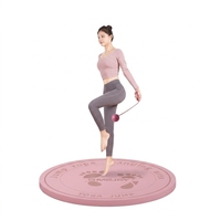 Tapis de saut à corde silencieux en TPE souple, épaisseur 6 mm, antidérapant, forme circulaire pour sports d'intérieur, exercices, yoga - YIMI