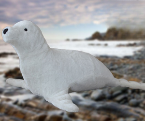 Decoración Navideña de Animales con Bluetooth, Réplica Realista de Tamaño Natural de Husky Siberiano, Conejo, <span class=keywords><strong>Marmota</strong></span> y León Marino de Fibra de Vidrio Animado - Product Image 1