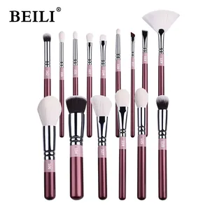 BEILI haute qualité 15 pièces deux tons manche en bois fond de teint cheveux synthétiques Contour pinceaux de maquillage brochas de maquillaje