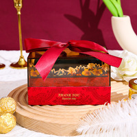Boîte cadeau acrylique de conception créative avec ruban pour emballage cadeau de fleur boîtes décoratives