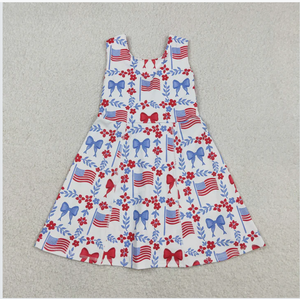 Combinaison pour fille GSD3500 avec nœuds drapeau américain du 4 juillet, style yoga - Product Image 1