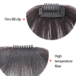 Vente en gros de franges à franges frontales naturelles Extension de <span class=keywords><strong>cheveux</strong></span> à franges synthétiques vaporeuses avec branches postiches - Product Image 3