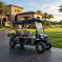 Voiturette de golf électrique tout-terrain homologuée pour la route, 4+2 places, coffre arrière, 60V, pour hôtels et complexes, OEM, faible MOQ, 35KM/H, 90km, châssis en acier, CE
