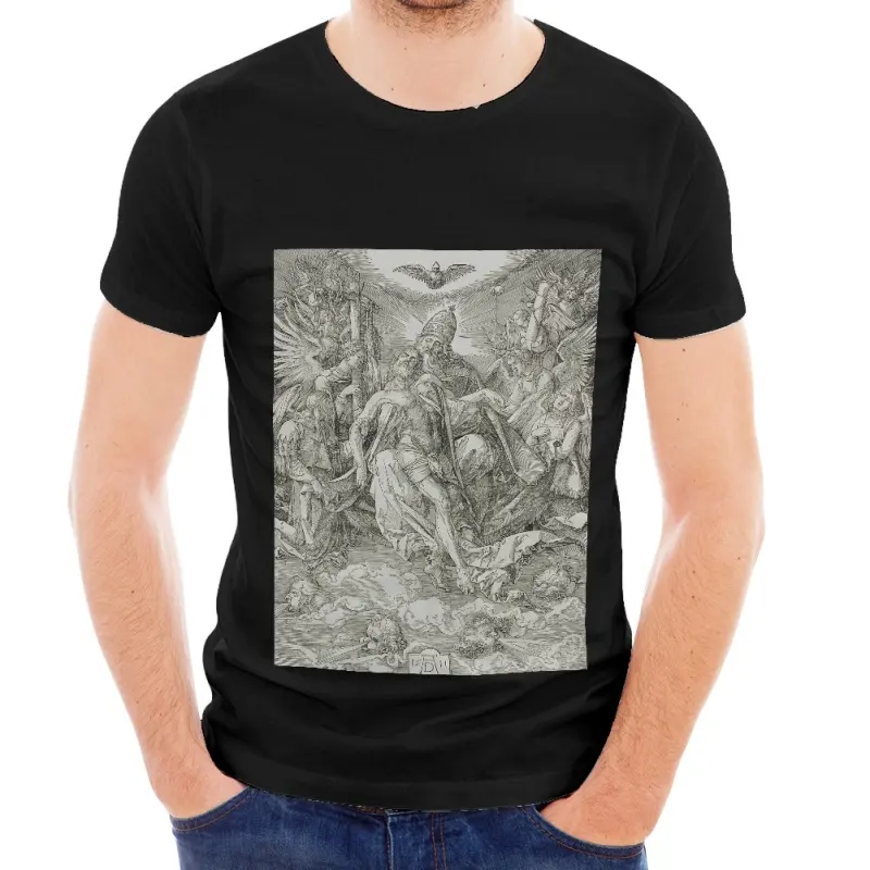 Camiseta de fé sublimada masculina, roupa cristã personalizada clássica medieval, pintura a óleo 3D, estilo casual, estilo Renaissance