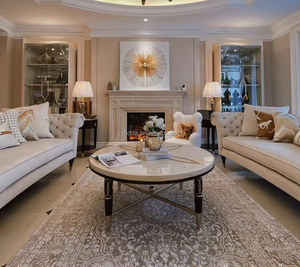 Francés antiguo Beige sofá Palacio clásico tallado a <span class=keywords><strong>mano</strong></span> 1 <span class=keywords><strong>2</strong></span> 3 combinación Beige terciopelo sofá conjunto muebles sala de estar sofá - Product Image 4