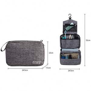 Bolsa de Aseo Portátil Impermeable Personalizada de Fábrica China, Organizador de Viaje Colgante, Bolsa de Cosméticos con Gancho - Product Image 5