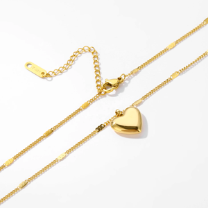 Collana Romantica <span class=keywords><strong>a</strong></span> Cuore QH, in Acciaio Inox Anallergico, Idea Regalo per Donna/Ragazza/Mamma, Gioielli Amore di San Valentino all'Ingrosso - Product Image 3