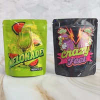 3.5g 7g 14g 28g Mylar Sac Holographique Découpé Pochette Ziplock pour Tabac Fleur Alimentaire Odeur Preuve Mylar Sac avec Logo Imprimé
