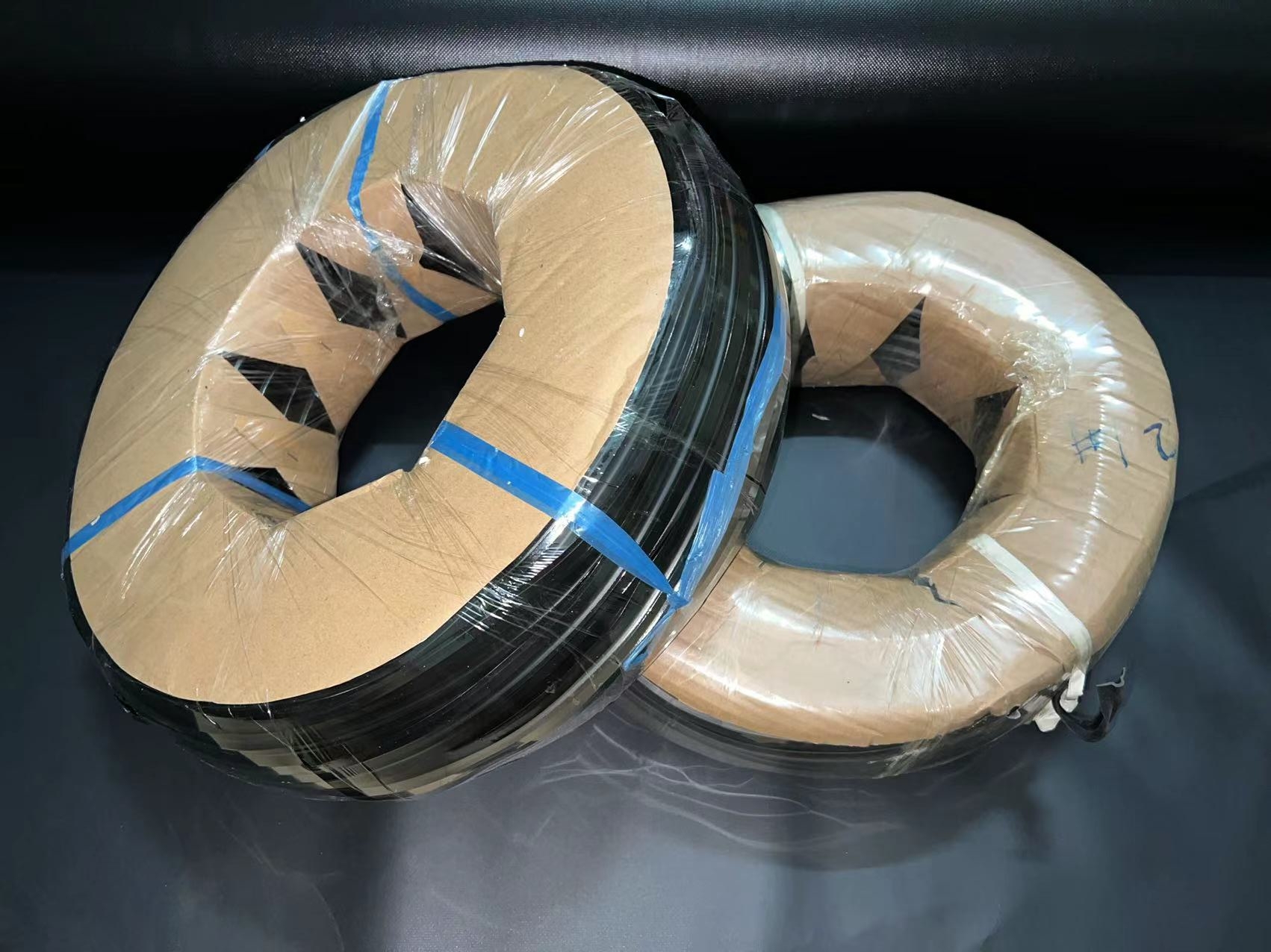 PVC Reinforced Flexible Fan Ducting Raw Material Black PVC Adhesive Tape Rubber Strips