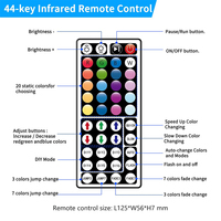 Mini Controlador RGB 5V 12V 24V 6A, Señal PWM de 3 Vías, Control Remoto Inalámbrico IR de 44 Teclas, Atenuador para Tiras de Luces LED de Voltaje Constante