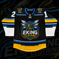 Maillot de hockey sur glace personnalisé en tissu sergé avec logo de marque de club professionnel et écussons brodés – Uniformes de hockey
