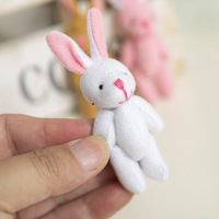 Mini Conejo de Peluche Articulado de 6CM, Relleno de Algodón, Decoración para Casa de Muñecas, Figura de Animal Flexible, Regalo Promocional
