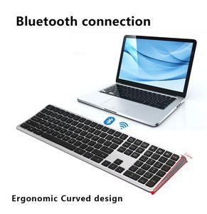 Clavier Bluetooth sans fil ergonomique multi-appairage Bluetooth+2.4G, clavier incurvé sans fil pour ordinateur - Product Image 4
