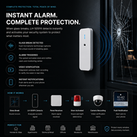 Détecteur de bris de vitre sans fil, capteur acoustique pour système d'alarme de sécurité domestique, protection des fenêtres et des portes vitrées LH-505FK