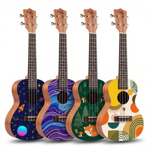 Ukelele con Impresión UV de 21 y 23 Pulgadas, Guitarra Acústica con Diseño Gráfico Impreso Digitalmente, con Patrones Personalizados para Principiantes, OEM - Product Image 1