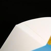 Support triangulaire jetable en carton couché de qualité alimentaire pour glaces, gaufres aux œufs et snacks, imprimé UV mat