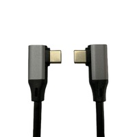 Câble de données USB 3.1 Type-C double connecteur à 90 degrés, 16 cœurs, 1 m, revêtement TPE, blindage tressé, fonction de charge rapide PD intégrée