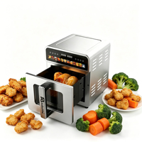 Friteuse à air moderne personnalisée 10L carrée à panier unique 1700W en acier inoxydable, cuisinière numérique contrôlée par application, certifiée CE