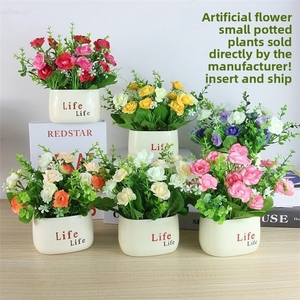 LUYI - Fiori Artificiali in Seta, Piccole Piante in Vaso, Decorazioni in Plastica per Soggiorno, Sala Espositiva e Tavolo - Product Image 2