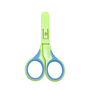 Tijeras para bebés con puntas redondas, mango de plástico de 100 mm, para manualidades, arte, uso estudiantil, herramientas de corte seguras - Product Image 3