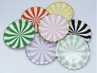 Assiettes rondes jetables en papier écologiques en gros avec logo personnalisé pour fêtes et événements