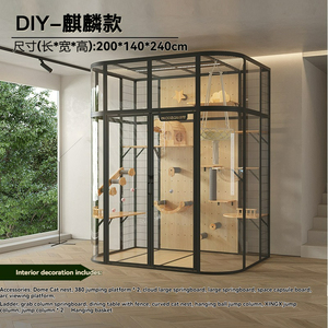 Vente en gros usine : Grande maison pour animaux de compagnie d'intérieur en bois massif de haute qualité, avec villa pour <span class=keywords><strong>chat</strong></span>, aire de jeu multi-niveaux et fenêtre d'observation - Product Image 6