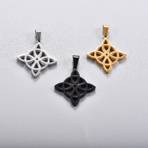 จี้ลายเซลติกน็อต สำหรับทุกเพศ สไตล์วินเทจ กันน้ำ ชุบทอง 18K/เงิน/สีดำ สัญลักษณ์แห่งความนิรันดร์และการปกป้อง - Product Image 3