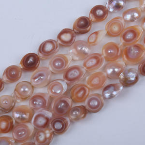 Perlas de Agua Dulce Naturales Barrocas de Ojo de Gato Blancas de 18 cm y 8-9 mm, Cuentas Sueltas para Bisutería, Pulseras, Adhesivo de Concha - Product Image 4