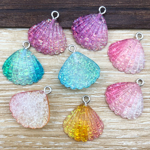 Pendentif en résine colorée à paillettes, forme irrégulière, pour accessoires de bijoux à faire soi-même, pièces artisanales faites à la main SN504 - Product Image 4