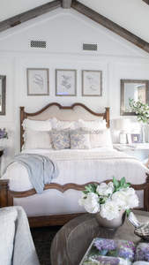 Villa de luxe de style palais, meubles pour chambre à coucher, lit King en bois massif et chêne - Product Image 6