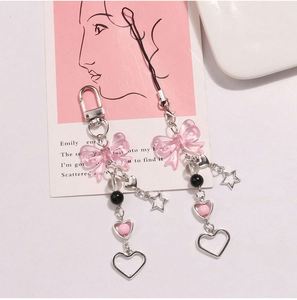 Nuevo Llavero Y2K con Nudo de Mariposa, Cadena Creativa para Teléfono, Colgante de Pentagrama de Amor, Decoración de Bolso con Cuentas de Cristal - Product Image 4