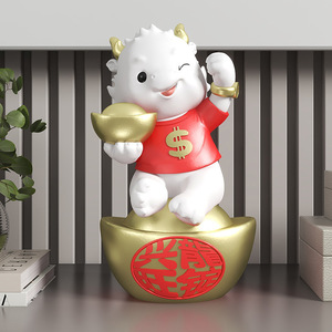 تمثال تنين من الراتنج مطلي يدويًا للازدهار والرخاء، زخرفة مكتبية بسيطة وعصرية للديكور المنزلي، مبيعات ساخنة من المصنع - Product Image 4