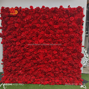 การจัดดอกไม้แบบเรียบ5D แผงดอกไม้ประดิษฐ์ตกแต่งเจ้าสาวดอกไม้ประดับผนังฉากหลังแต่งงาน - Product Image 1